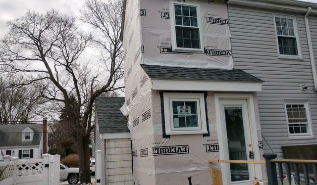 New siding installation