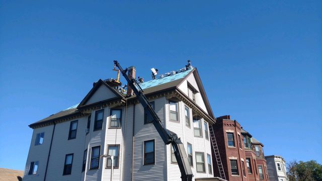 Peoples working on roof