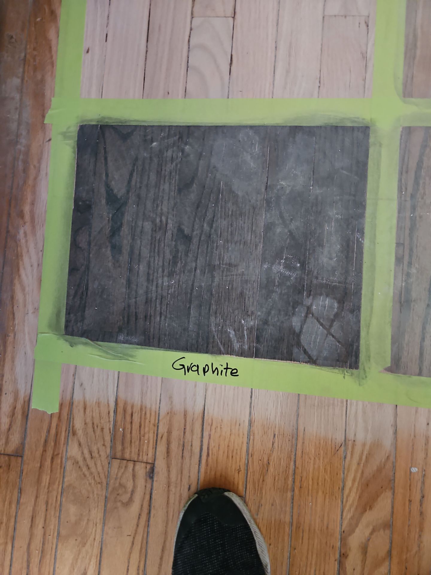 Wood flooring with a dark 