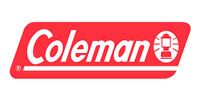 The coleman logo is red and white on a white background.