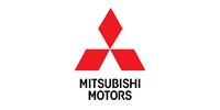The logo for mitsubishi motors is a red triangle on a white background.