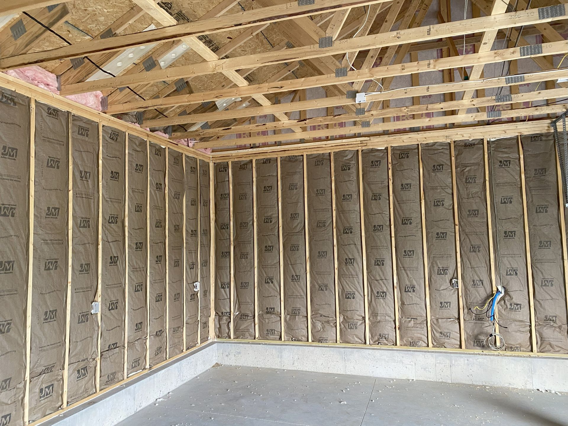 Residential house attic insulation