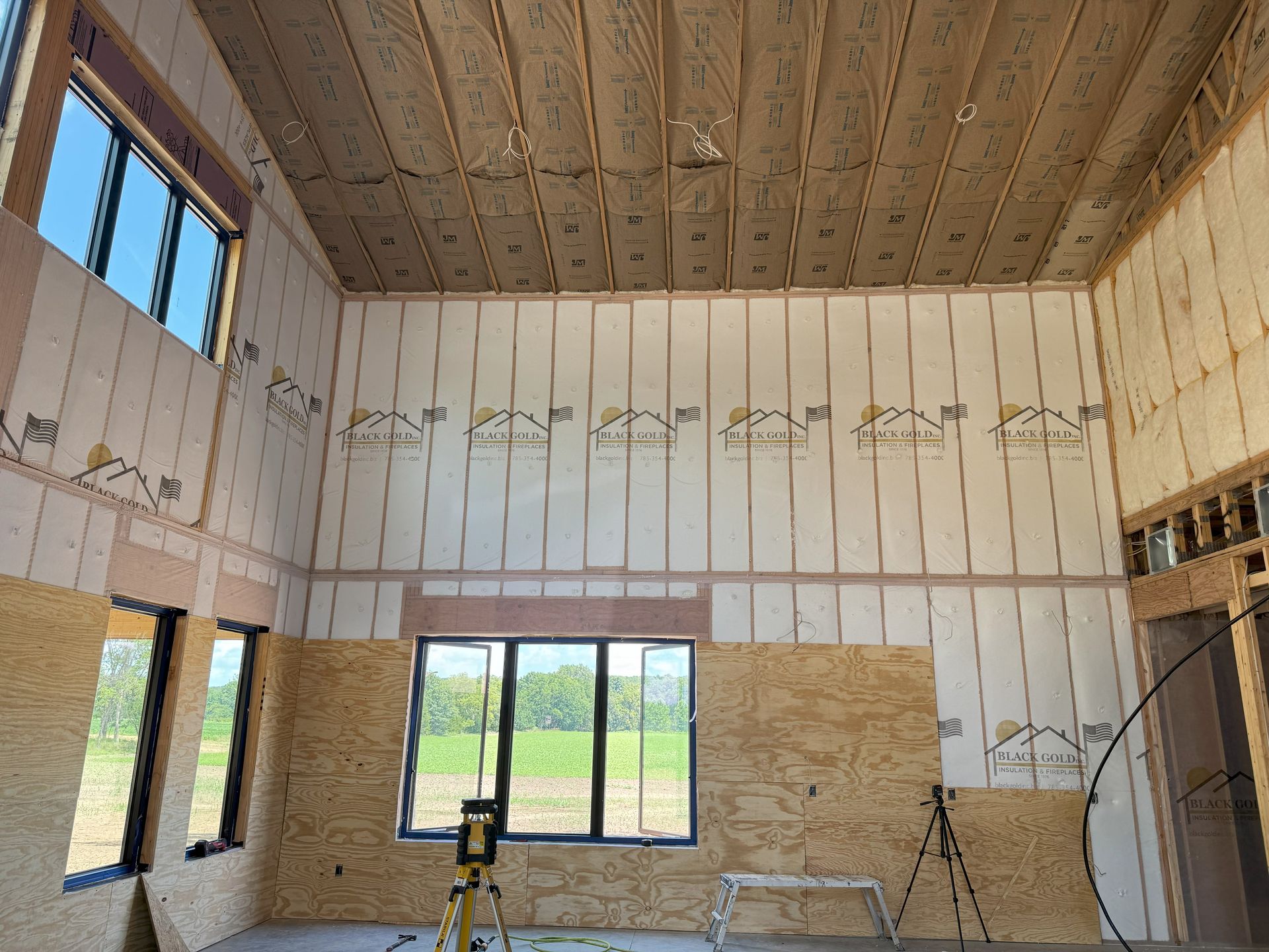 Residential house attic insulation