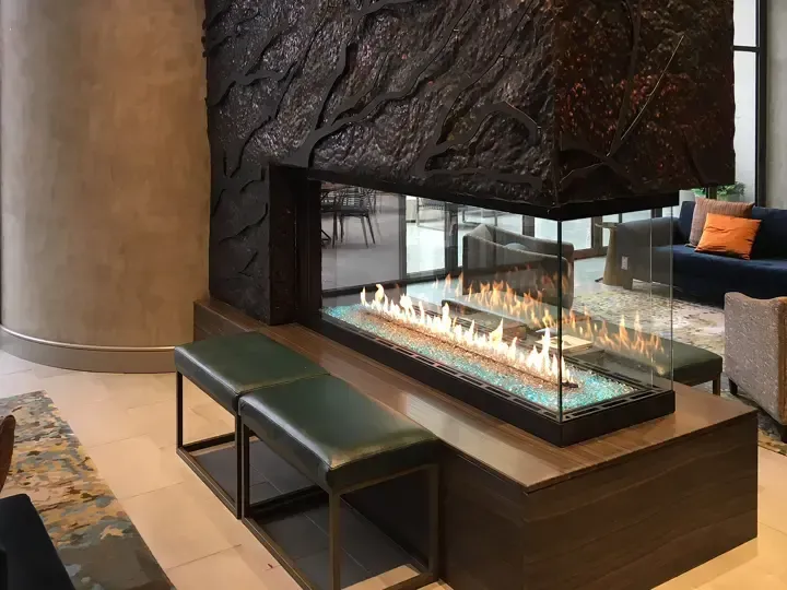 Residential house fireplace
