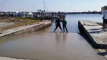 view of freshly cemented dock