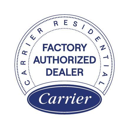 A carrier factory authorized dealer logo on a white background.