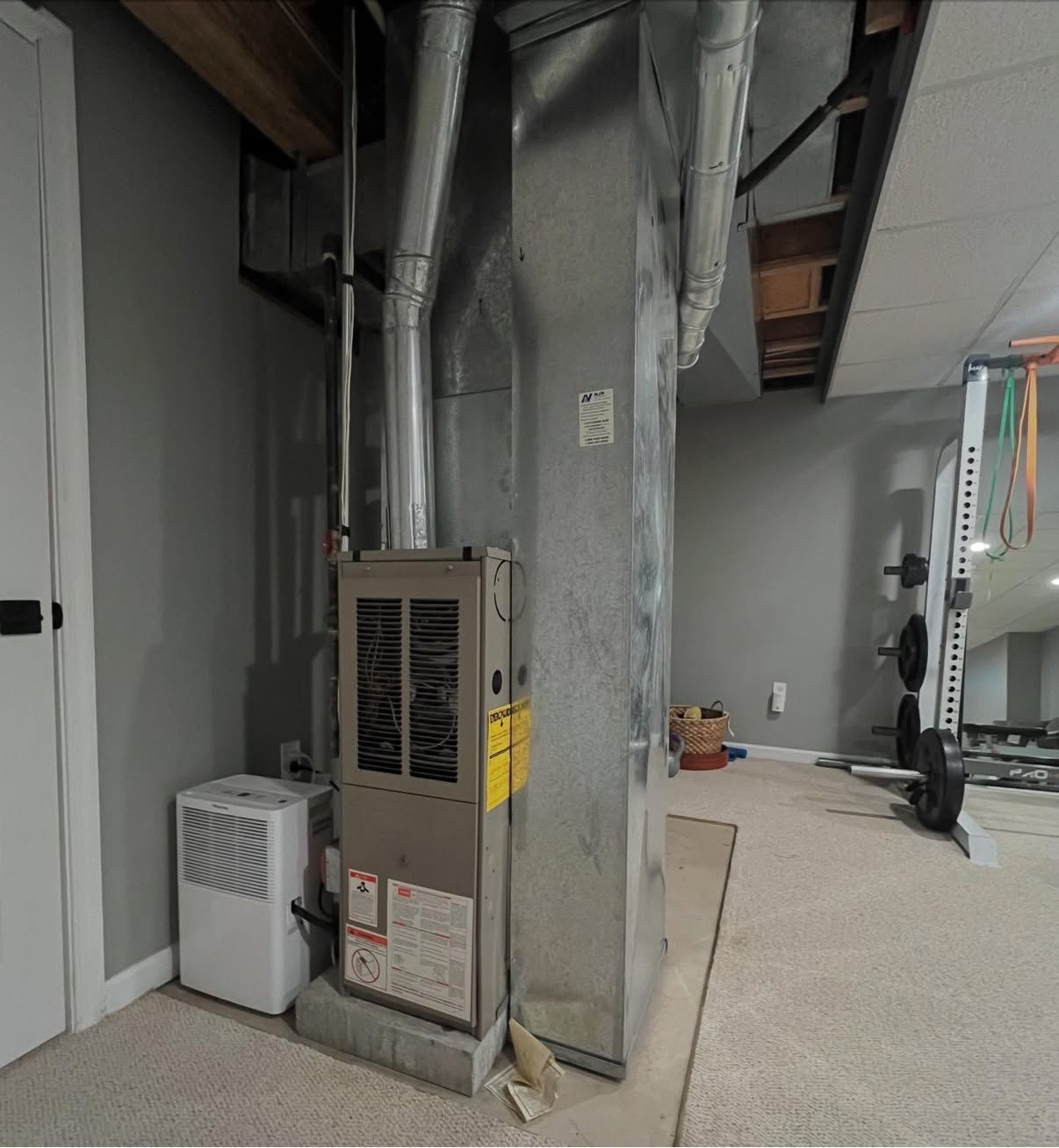 Basement furnace before replacement