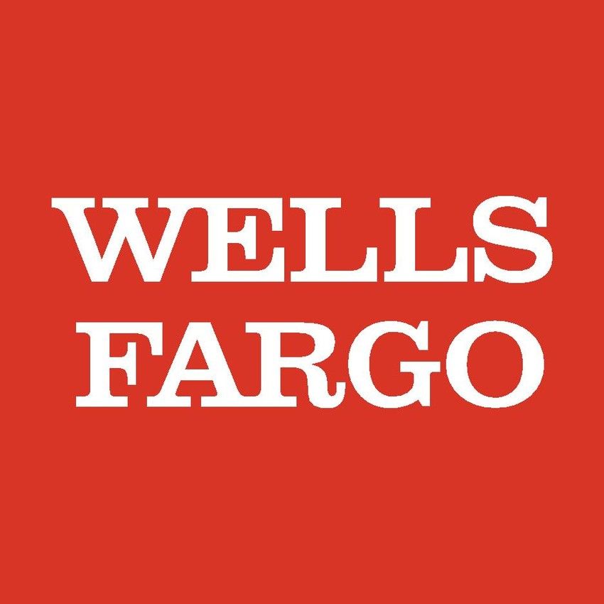 a wells fargo logo on a red background