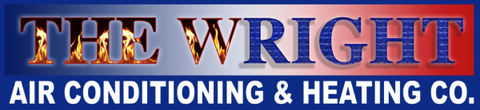 the logo for the wright air conditioning and heating co.