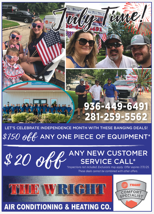 A flyer for The Wright Air Conditioning & Heating Co.