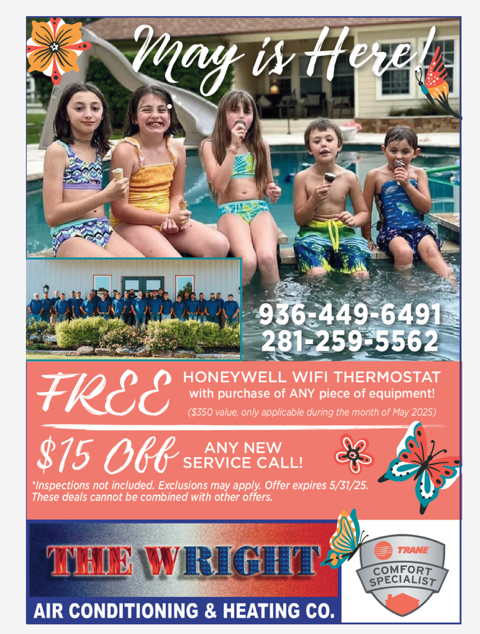 A flyer for The Wright Air Conditioning & Heating Co.