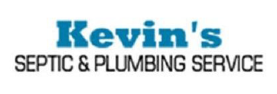 Logo for Kevin's Septic & Plumbing Service in blue and black text.