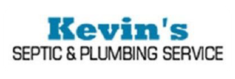 Logo for Kevin's Septic & Plumbing Service in blue and black text.