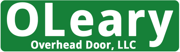 OLeary Overhead Door, LLC logo in white text on a green background