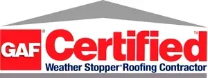 The logo for gaf certified weather stopper roofing contractor