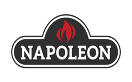 The napoleon logo has a red flame on it.
