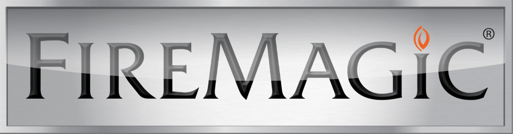 A silver sign that says firemagic on it
