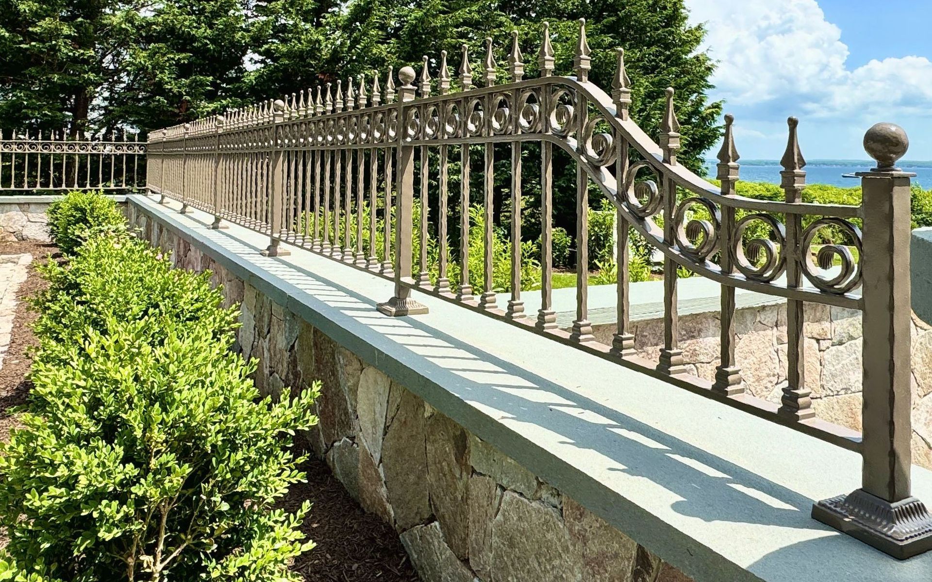 Custom made wrought iron fence, epoxy coated 