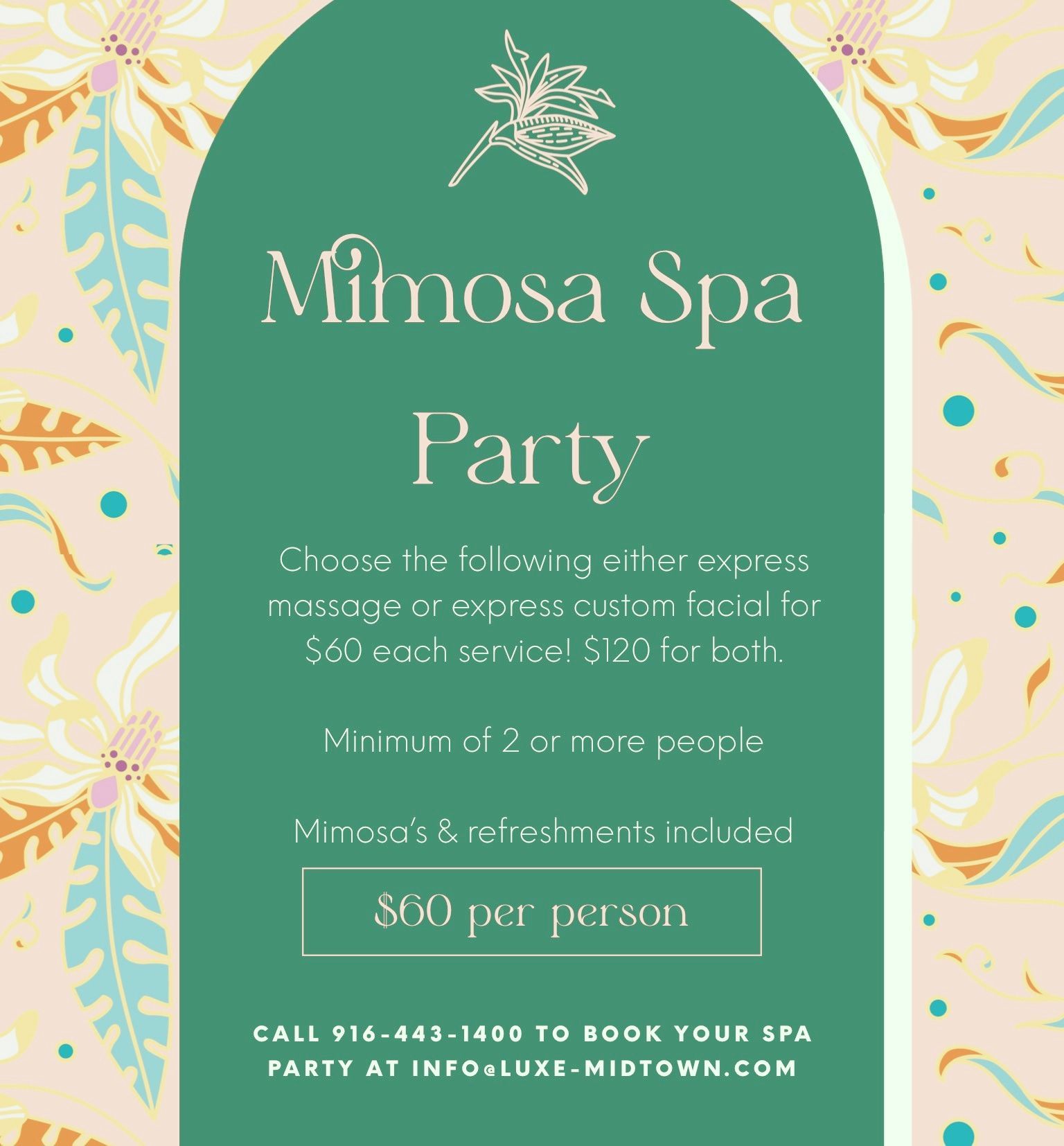 Book a Mimosa Facial/Massage Party @ Luxe!