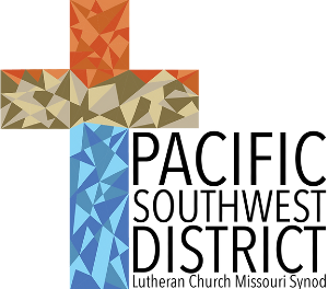 The logo for the pacific southwest district lutheran church missouri synod.