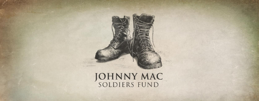 The logo for johnny mac soldiers fund shows a pair of boots