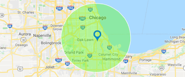 E-Z Tree Recycling Radius Map