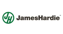 James Hardie logo with green circular JH icon and black text on white background