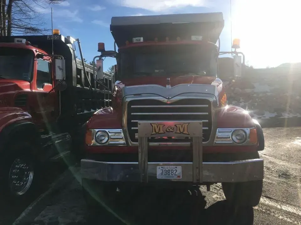 Red Mack dump truck with 
