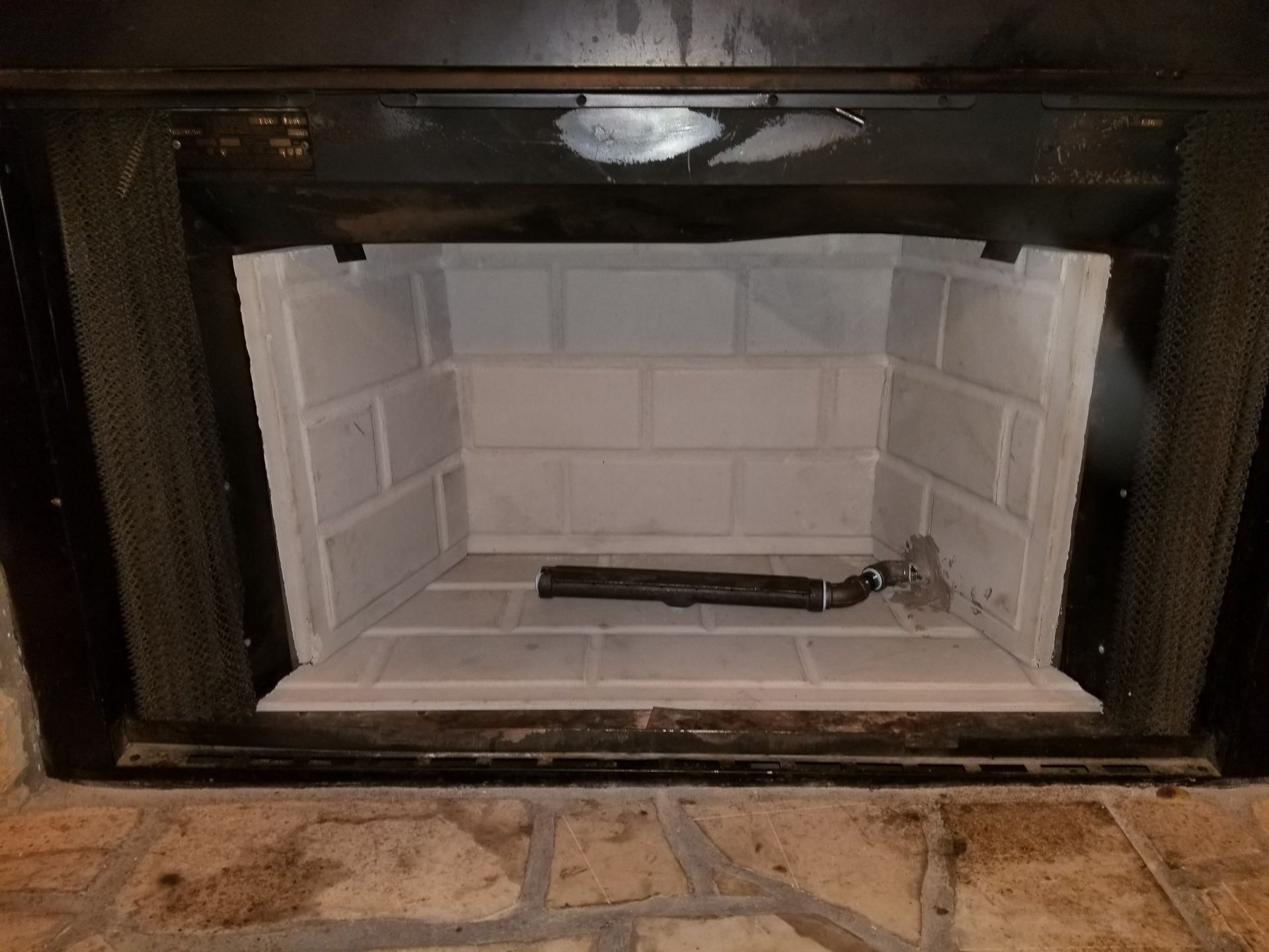 Fireplace with new paint