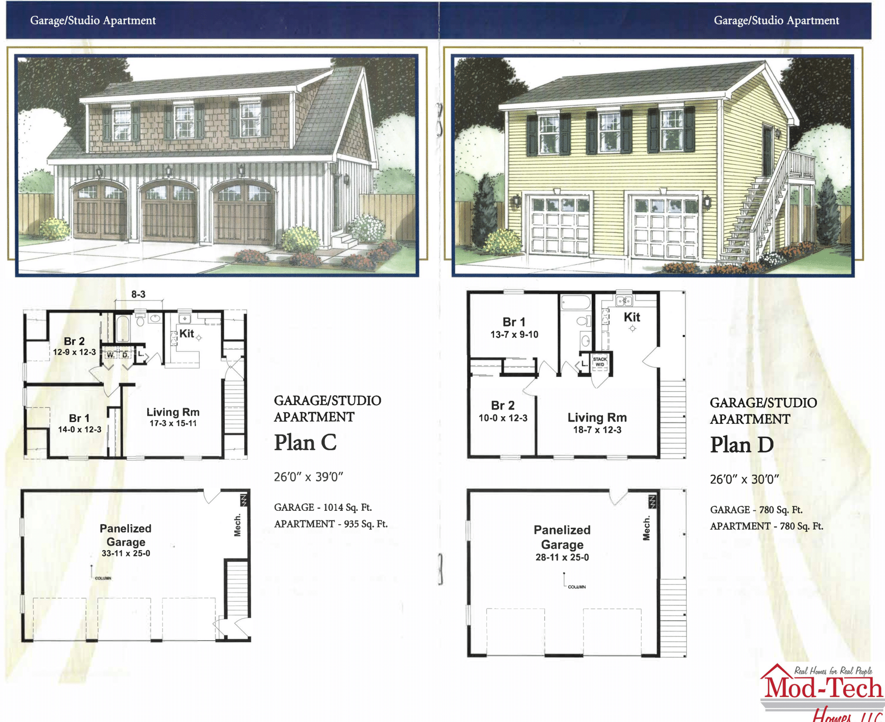 A drawing of a house and its floor plans