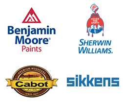 Sherwin Williams, Benjamin Moore, Sikkens and Cabot.