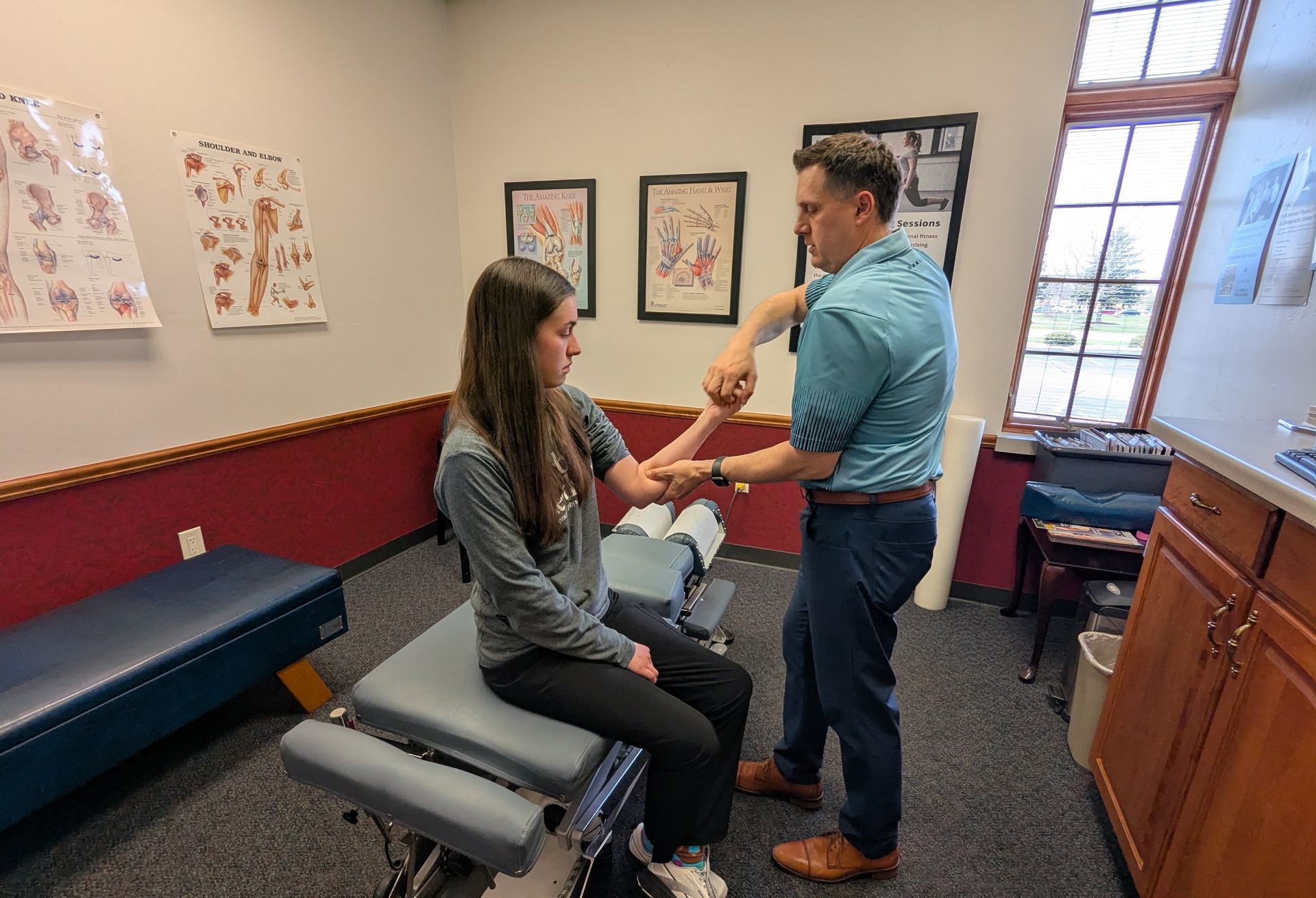 Man having chiropractic service