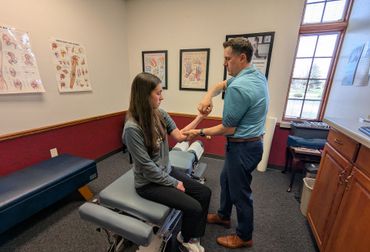 Man having chiropractic service