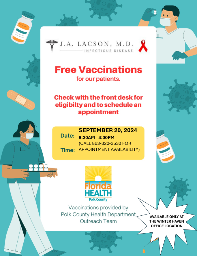 Free vaccinations for our patients on September 20, 2024.