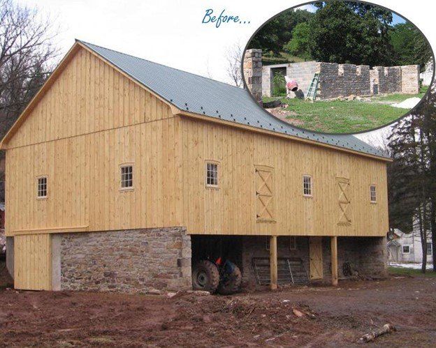 Barn restoration - before and after