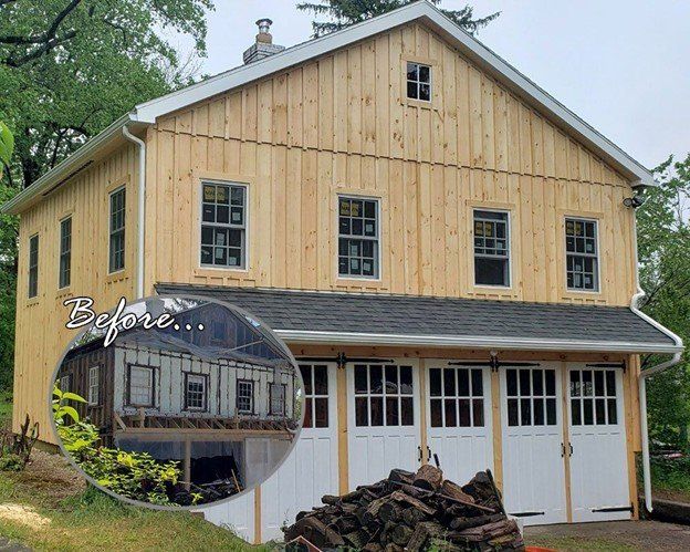 Before and after - barn