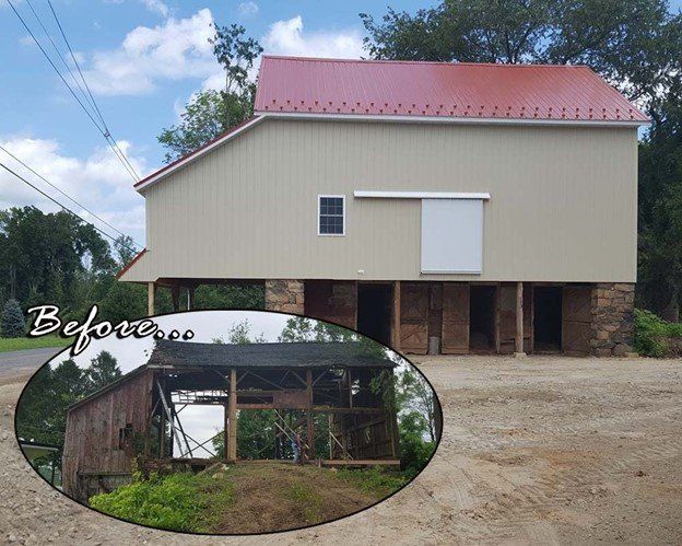 Barn - before and after