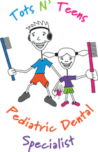 A logo for tots n teens pediatric dental specialist