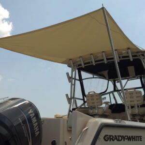 A boat with the word grady white on the side