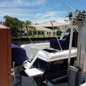 A boat with the word fox on the side