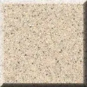 Beige speckled textured square tile with beveled edges