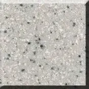 Light gray speckled granite tile with a dark border edge