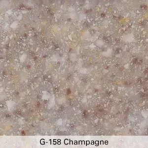 Champagne-colored speckled surface with the label “G-158 Champagne”