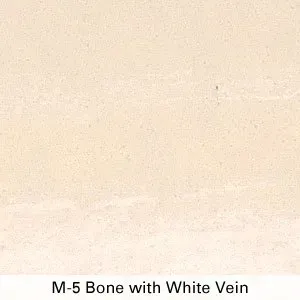 Bone-colored surface with a faint white vein and the label “M-5 Bone with White Vein”