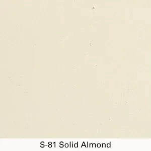 Solid almond beige color swatch with the label “S-81 Solid Almond” at the bottom