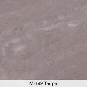 Taupe textured surface sample labeled “M-189 Taupe”