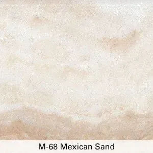 Light beige sand texture sample labeled “M-68 Mexican Sand”