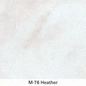 Off-white heather fabric swatch with subtle light gray speckling, labeled “M-76 Heather”