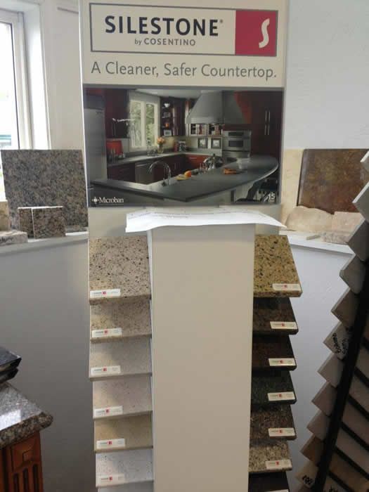 A display of silestone countertops in a store