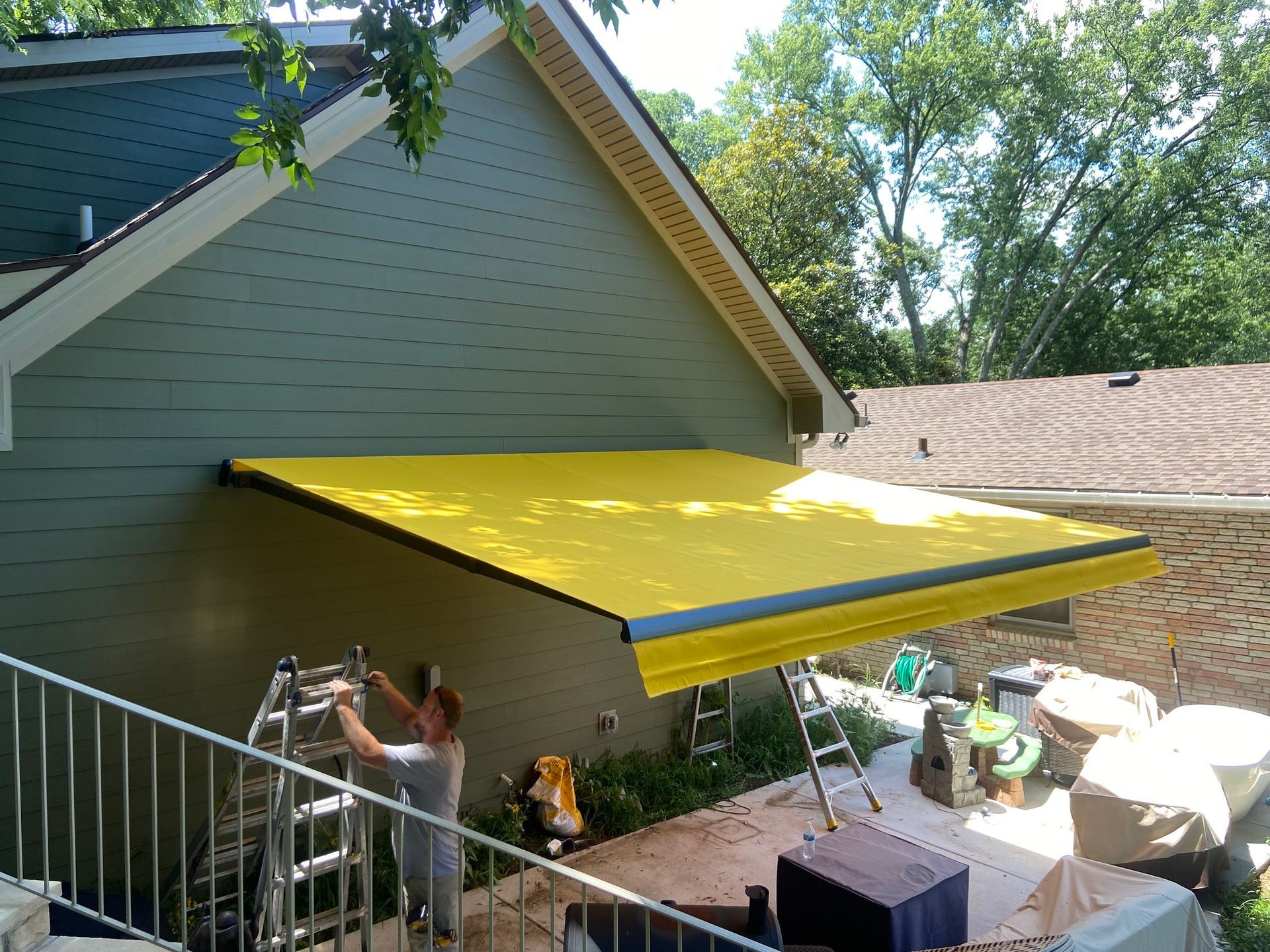 Yellow residential awning
